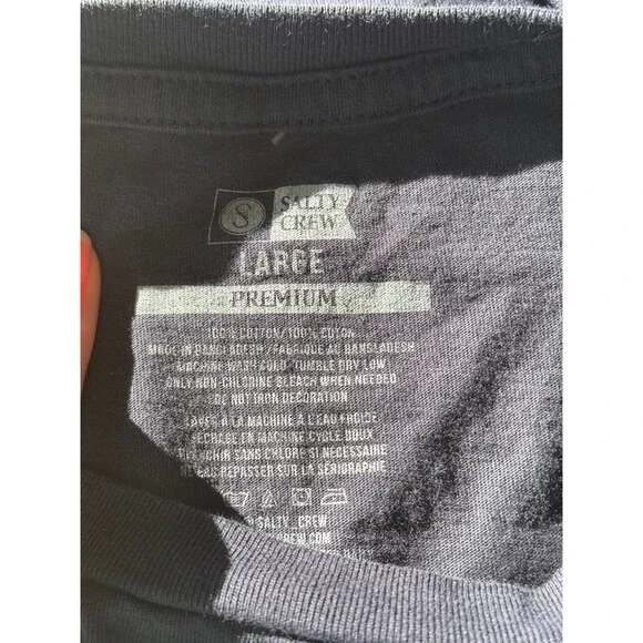 Salty Crew Men's Large T-Shirt Blue Find Refuge In The Sea Fishing 100% Cotton - Picture 5 of 5